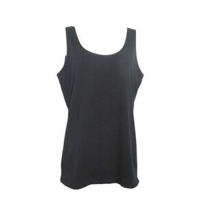 Ann Taylor Tank Top Womens Size M S Black Cotton Blend Scoop Neck Basic Layering